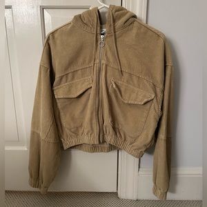 BDG Urban Outfitters Denim Cropped Zip-up Hoodie